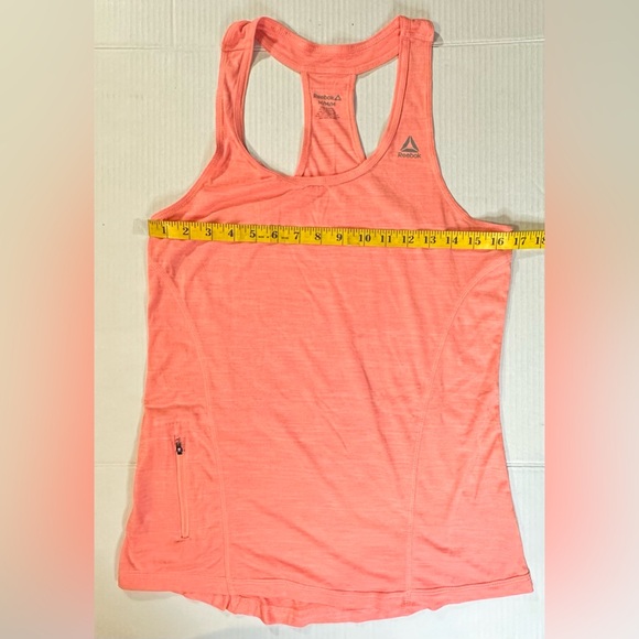 Reebok CrossFit Tank Top Racerback Zip Up Side Pocket Pink Orange Size Medium - Picture 6 of 8